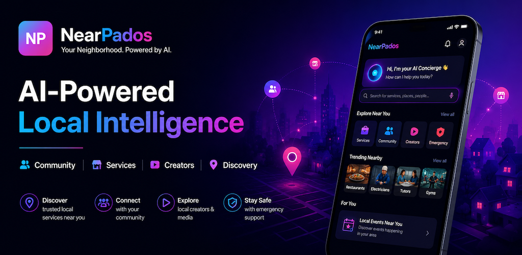 NearPados AI-powered local intelligence product visual
